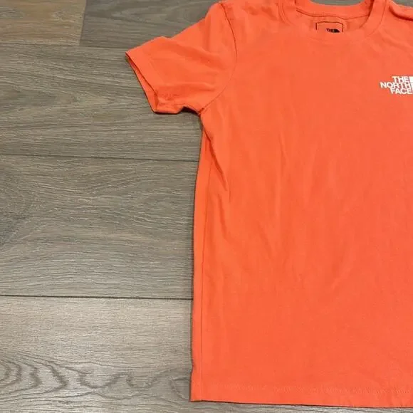 NORTH FACE Orange Crew‎ Neck Short Sleeve Cotton Tee Shirt T Top Outdoor Size XS - Picture 3 of 10